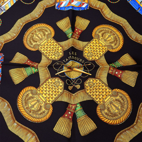 HERMES Black Silk Scarf - Picture 2 of 11